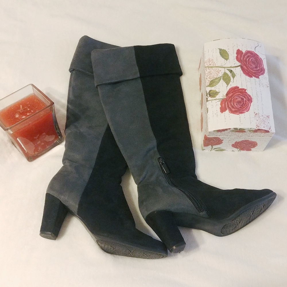 Dressbarn Black and Grey boots - Women's size 6.5